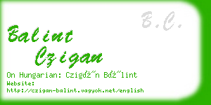 balint czigan business card